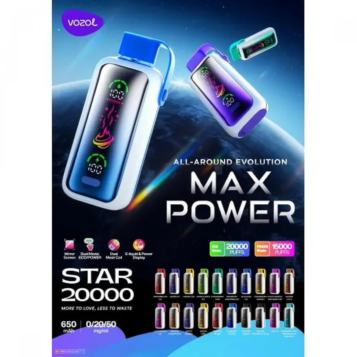 Vozol Star 20000 Puff Tek Kullanımlık Elektronik Sigara